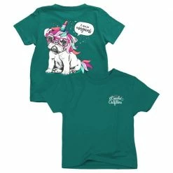Lincoln Outfitters Youth Girl's Unicorn Pug Short Sleeve T-Shirt - LOY-29 - T-Shirts