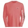 Lincoln Outfitters Ladie's Long Sleeve Logo Shirt, Spiced Coral Dark Heather - LO-LLS708-SCDH - Long Sleeve Shirts Women's