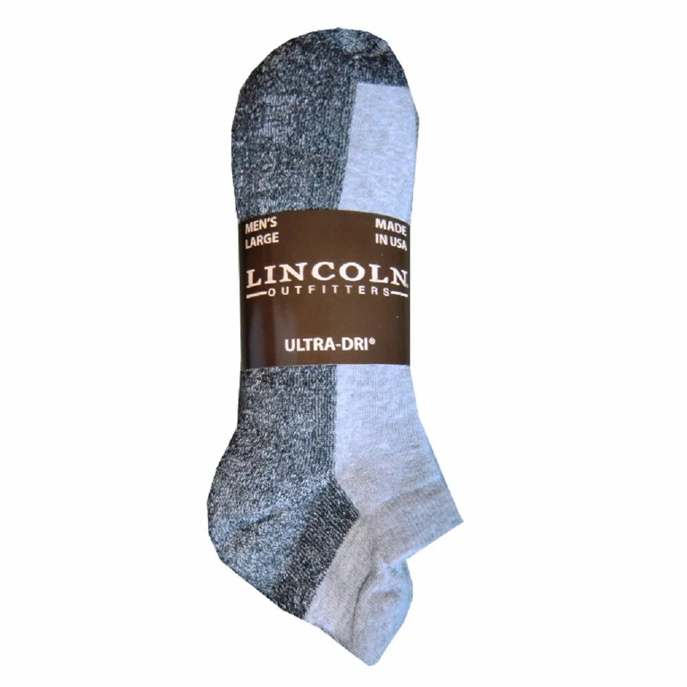 Lincoln Outfitters Men's No Show Pull Tab Sock 3 Pack Grey - L3/72542-G-L - Socks