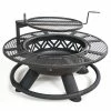 Lincoln Outfitters Steel Fire Pit with BBQ Grate - 90-165-0204 - Fire Pits & Heaters