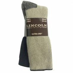 Lincoln Outfitters Men's Heavy Crew Sock 2 Pack Khaki - L2/72443-K - Socks
